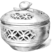 Fig. 111.&mdash;Raku Bowl; Green and Gold.

(A. A. Vantine & Co.)