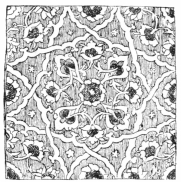 Fig. 160.&mdash;Saracen Tile. (Trumbull-Prime Coll., N. Y.
Metropolitan Museum.)