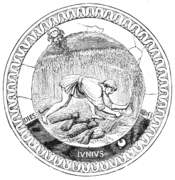 Fig. 206.&mdash;Medallion by Luca della Robbia. (South
Kensington Museum.)