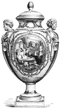 Fig. 264.&mdash;Sèvres Pate Tendre (1772-1781). Bleu de Roi
Ground. (Mrs. C. B. Hosack Coll.)