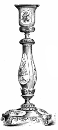 Fig. 266.&mdash;Old Sèvres, Mounted in Metal. Dark-blue
Ground. Height, 9½ in. (Mrs. J. V. L. Pruyn Coll.)