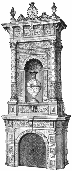 Fig. 301.&mdash;Swedish Faience Stove. (Wm. Astor Coll.)