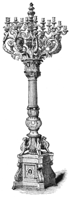Fig. 302.&mdash;Swedish Faience Candelabrum. (Wm. Astor
Coll.)