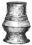 Fig. 402.&mdash;Vase found in a Mound at Gueguetenango,
Guatemala.