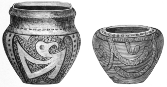 Fig. 407.&mdash;Mound-builders’ Vases.