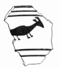 Fig. 423.&mdash;Fragment of Pottery, with Painting of Animal.