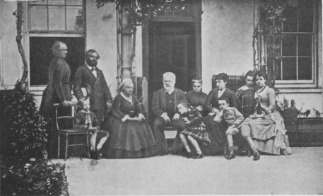 VICTOR HUGO, HIS FAMILY, AND JULIETTE DROUET AT
HAUTEVILLE HOUSE.