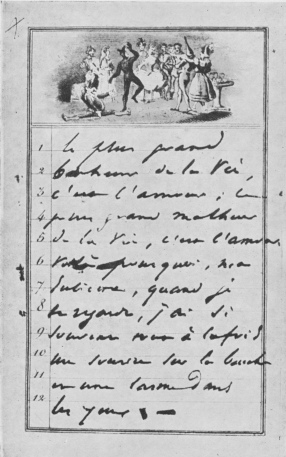 A PAGE OF JULIETTE DROUET’S NOTE-BOOK IN 1834.

The note-book belongs to M. Louis Barthou.