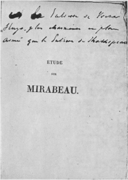 A DEDICATION BY VICTOR HUGO TO JULIETTE DROUET.
The writing reads thus: “A la Juliette de Victor Hugo, plus charmante et
plus aimée que la Juliette de Shakespeare.” The original belongs to M.
Louis Barthou.