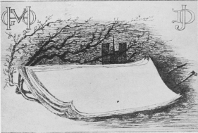 BOOK-PLATE DESIGNED FOR JULIETTE DROUET BY VICTOR HUGO.

The original belongs to M. Louis Barthou.