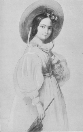 CLAIRE PRADIER AT FIFTEEN.

From an unpublished drawing by Pradier.