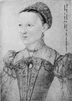 Mary Stuart at the age of nine years from the drawing in
the Musée Condé at Chantilly.
