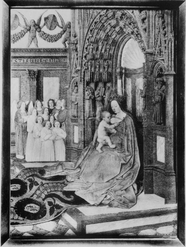Plate XLI.

Photo. Giraudon.

THE VIRGIN AND CHILD RECEIVING HOMAGE

Jean Fouquet.

Musée Condé.

To face page 180.