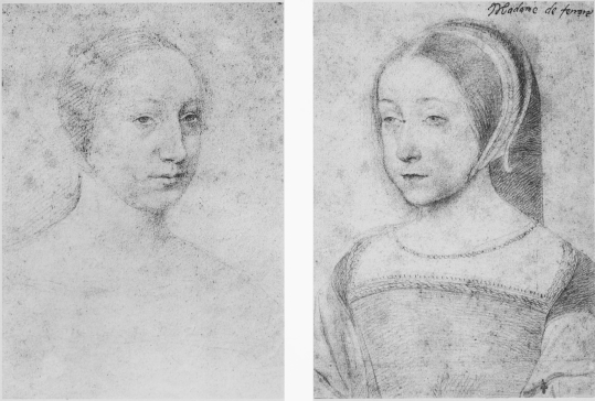 Plate LVII.

Photo Giraudon.

QUEEN CLAUDE OF FRANCE.

Attributed to J. Perréal. About 1515.

Photo Giraudon.

RENEE OF FRANCE, DUCHESS OF FERRARA.

Attributed to Jean Clouet.

Musée Condé.

To face page 21.