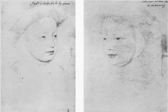 Plate LVIII.

THE DAUPHIN FRANCOIS, ELDEST SON OF FRANCIS I.

Jean Clouet.

Photo. Giraudon.

HENRI D’ORLEANS, AFTERWARDS HENRI II.

Attributed to Jean Clouet.

Musée Condé.

To face page 220.