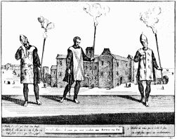 FIGURES OF MEN AT AN AUTO DA FÉ.

(From “Les Royaumes d’Espagne,” &c. La Haye, 1720.)