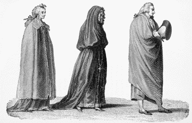 A PORTUGUESE MERCHANT, WITH HIS WIFE AND MAID-SERVANT.

(From Murphy’s “Travels in Portugal”, 1795.)