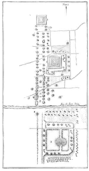 GROUND PLAN OF PRINCIPAL RUINS OF TEOTIHUACAN.