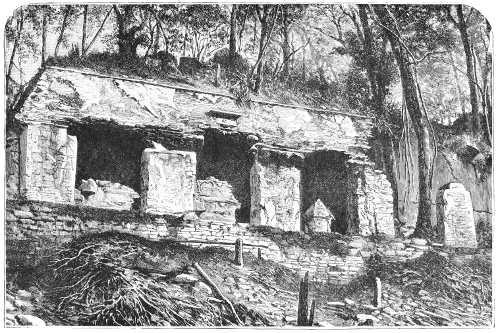 THE PALACE, OUTER FAÇADE, PALENQUE.