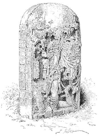 STELA OF TIKAL (FROM A. MAUDSLAY).