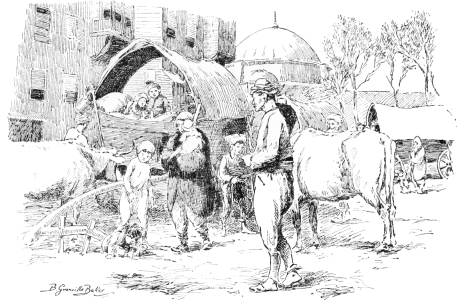 Refugees
Nearly all the narrow streets were blocked by rows of waggons, drawn by
oxen, conveying fugitives from Thrace and Macedonia.