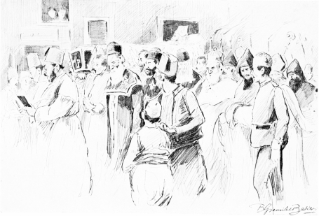 Funeral of an Armenian Archbishop
The face of the corpse is uncovered, some say in order to convince the
populace that the dignitary is really dead, not imprisoned; others
contend that this custom dates from a Turkish police ordinance, during
the Greek risings, when arms were often smuggled into the towns in
coffins.