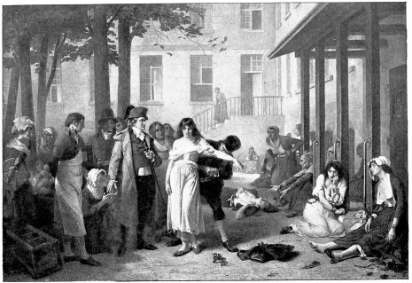 RELEASING PRISONERS AT LA SALPÊTRIÈRE, PARIS. DURING THE
FRENCH REVOLUTION.

Photo by permission of Messrs. Goupil et Cie.

(From the Painting by Tony Robert-Fleury.)
