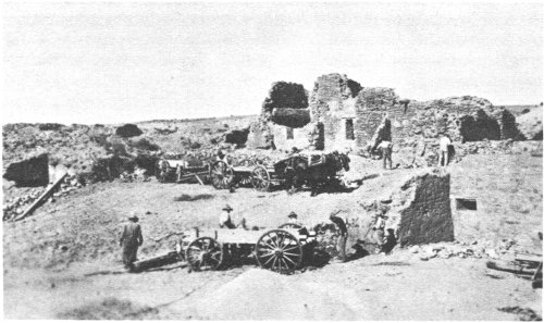 Early &ldquo;diggings&rdquo; at Aztec Ruins.
