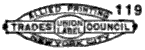 Allied Printing, Trades Council, Union Label, 119, New York City Printer’s logo