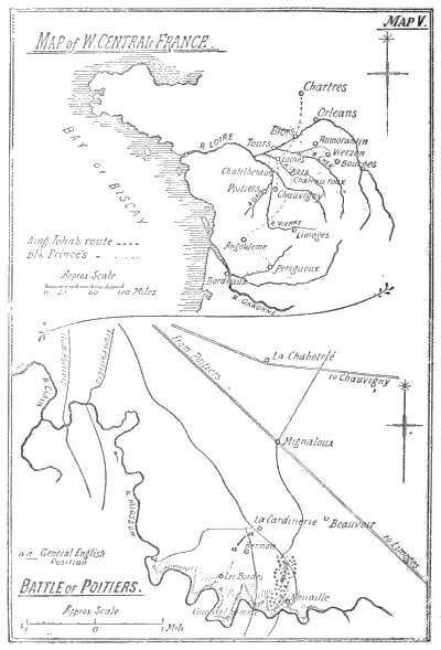Map V: Map of W. Central France. Battle of Poitiers
