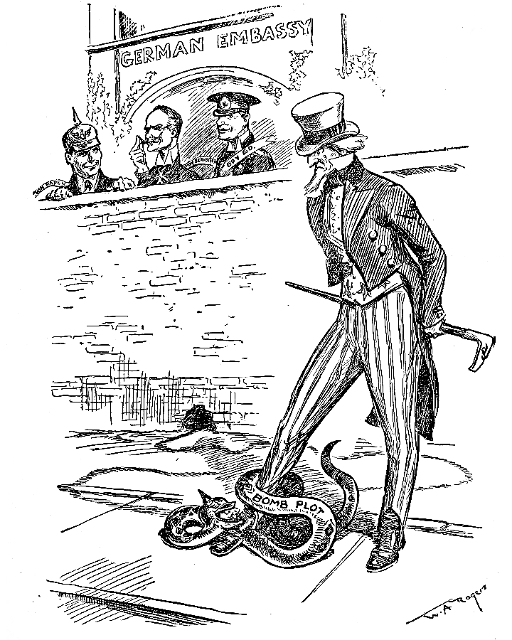 Uncle Sam attacked by a snake in front of the German Embassy.