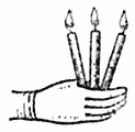 Fig. 5.&mdash;Tapers used in exorcising evil spirits.