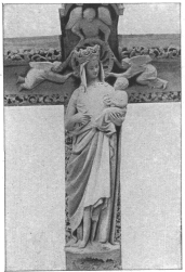 DIVIDING
PILLAR
OF SOUTH
DOORWAY.

(facing the Rue
Robert de
Luzarches).

THE “GILDED VIRGIN”