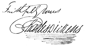 Faithfully yours
Charles Dickens, handwritten