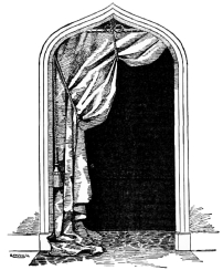 [Fig. 1.&mdash;Suggestion for draping arch in hall.
not visible]