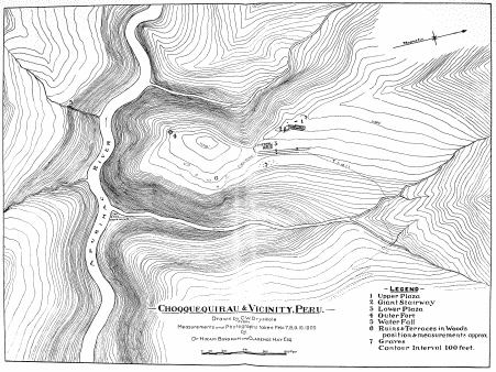 Image unavailable: Choqquequirau & Vicinity, Peru.
Drawn by C. W. Drysdale
From
Measurements and Photographs taken Feb. 7, 8, 9, 10, 1909
by
Dr. Hiram Bingham and Clarence Hay Esq.