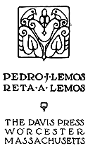 Image unavailable: COLOR
CEMENT
HANDICRAFT

PEDRO·J·LEMOS
RETA·A·LEMOS

THE DAVIS PRE
WORCESTER
MASSACHUSETTS