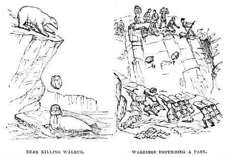 Image unavailable: BEAR KILLING WALRUS.
WARRIORS DEPENDING A PASS.
