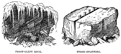 Image unavailable: FROST-CLEFT ROCK.
STONE-SPLITTING.