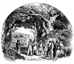 Image unavailable: After a three days’ march he came to an Indian encampment
Pitched on the edge of a meadow, between the sea and the forest.

