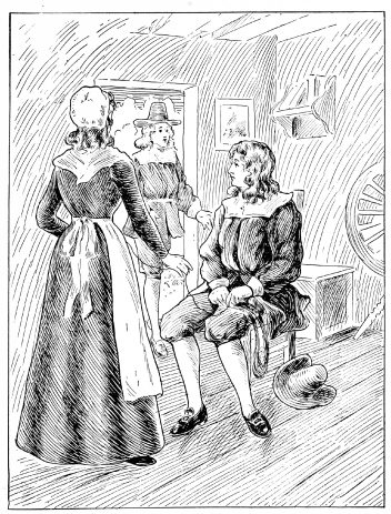 Image unavailable: Bringing in hurry and heat the terrible news from the village.
Yes; Miles Standish was dead!&mdash;an Indian had brought them the tidings.

