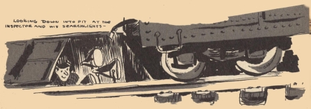 Image unavailable: LOOKING DOWN INTO PIT AT THE INSPECTOR AND HIS
SEARCHLIGHTS&mdash;