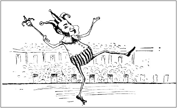 Illustration: THE BAMBOOZLE, ADVANCED WITH A HOP, A SKIP
AND A JUMP.