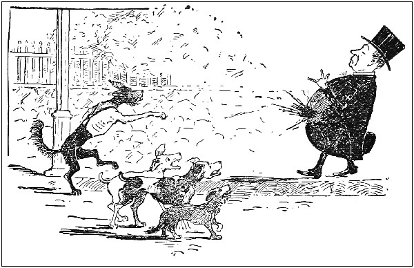 Illustration: THREW A GOB OF
MUD THAT HIT HIM ON THE PAUNCH.