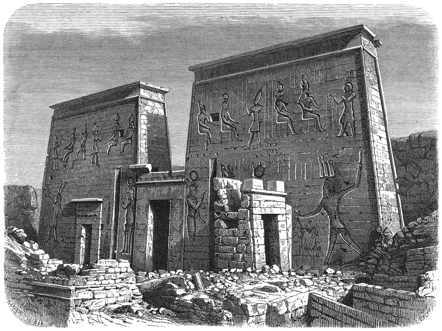 Pylonen van den Isis-tempel op Philae.