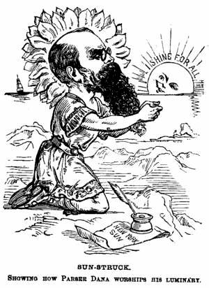 [Illustration: SUN-STRUCK.
      SHOWING HOW PARSEE DANA WORSHIPS HIS LUMINARY.]